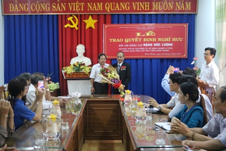 Lễ trao quyết định nghỉ hưu đối với đồng chí Đặng Đức Lượng